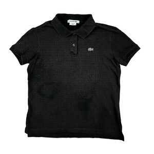 Lacoste Women's 40 US Small Short Sleeve Polo Shirt Black Pique Classic Logo